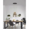 Lampes Dorées-Luminaires Fabas Luce Suspension Fabas Luce Prado LED Or, Noir, 8 lumières