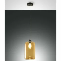 Luminaires Fabas Luce Suspension Fabas Luce Silo Noir, 1 lumière