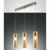 Luminaires Fabas Luce Suspension Fabas Luce Sintesi Nickel brillant, 3 lumières