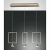 Lampes Dorées-Luminaires Fabas Luce Suspension Fabas Luce Sirio LED Or, 3 lumières