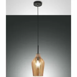 Luminaires Fabas Luce Suspension Fabas Luce Stintino Noir, 1 lumière