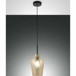 Luminaires Fabas Luce Suspension Fabas Luce Stintino Noir, 1 lumière