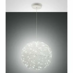 Lampes À Boules-Luminaires Fabas Luce Suspension Fabas Luce Sumter LED Blanc, 1 lumière