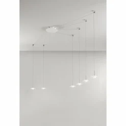 Luminaires Fabas Luce Suspension Fabas Luce Susanna LED Blanc, 6 lumières