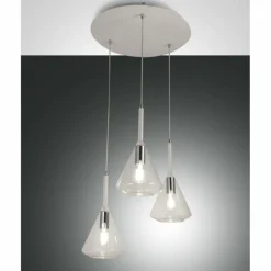 Luminaires Fabas Luce Suspension Fabas Luce Tris Blanc, 3 lumières