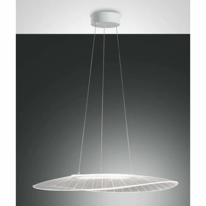 Luminaires Fabas Luce Suspension Fabas Luce Vela LED Blanc, 1 lumière