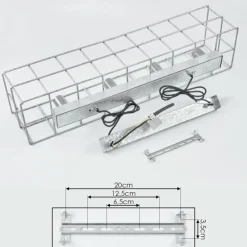 Lampes Industrielles-hofstein Suspension Fevaag Argenté, 4 lumières