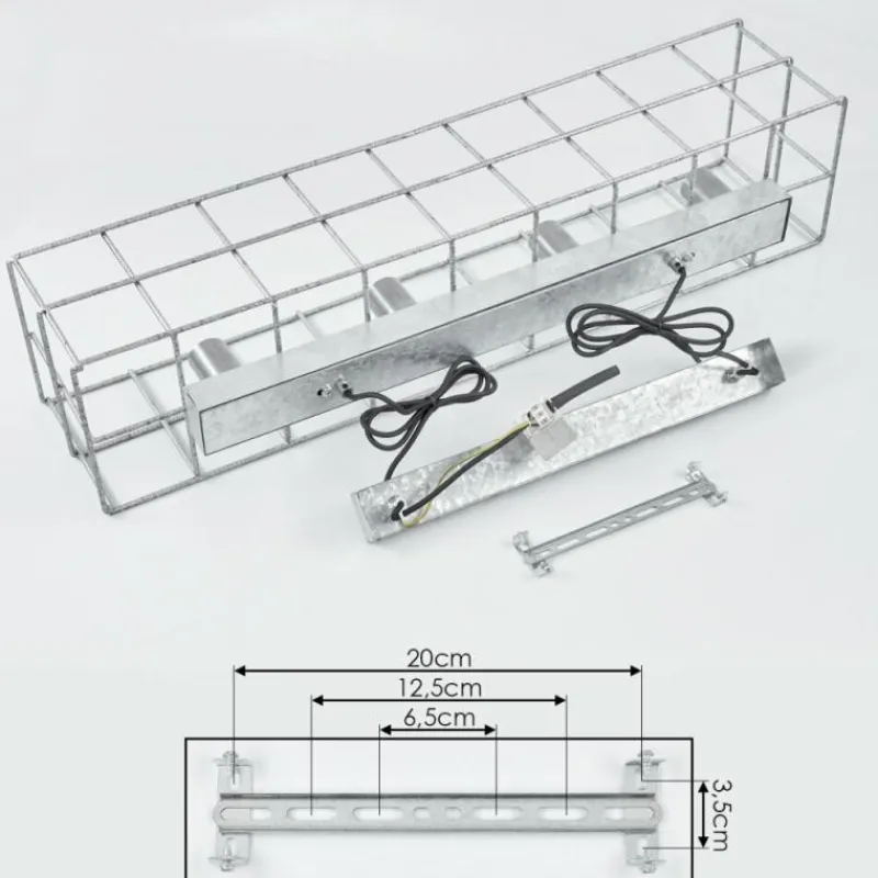 Lampes Industrielles-hofstein Suspension Fevaag Argenté, 4 lumières