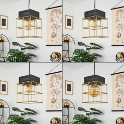 Lampes Dorées-hofstein Suspension Fevaag Noir, 1 lumière