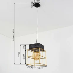 Lampes Dorées-hofstein Suspension Fevaag Noir, 1 lumière