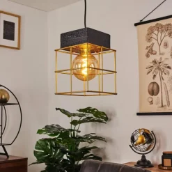 Lampes Dorées-hofstein Suspension Fevaag Noir, 1 lumière