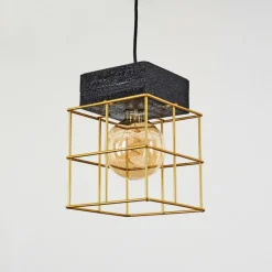 Lampes Dorées-hofstein Suspension Fevaag Noir, 1 lumière