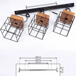 Lampes Vintages & Rétros-hofstein Suspension Fevaag Noir, 3 lumières