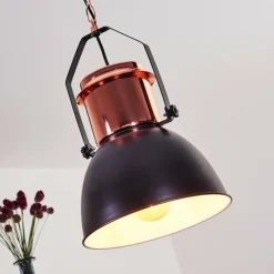 hofstein Suspension Fieberbrunn Cuivre, Noir, 1 lumière