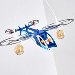 hofstein Suspension Fiete Bleu, Argenté, 2 lumières