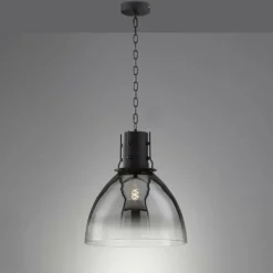 Suspension Verre Fumé-Luminaires Fischer & Honsel Suspension Fischer & Honsel Londo Noir, 1 lumière