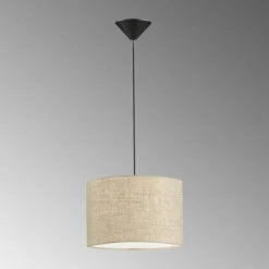 Lampes En Tissu-Luminaires Fischer & Honsel Suspension Fischer & Honsel Vigo Noir, 1 lumière