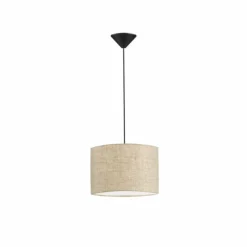 Lampes En Tissu-Luminaires Fischer & Honsel Suspension Fischer & Honsel Vigo Noir, 1 lumière