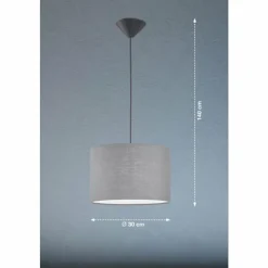 Lampes En Tissu-Luminaires Fischer & Honsel Suspension Fischer & Honsel Vigo Noir, 1 lumière