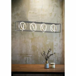 Luminaires Fischer & Honsel Suspension Fischer & Honsel Gisi LED Noir, 4 lumières, Télécommandes* Éclairage Led