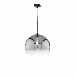 Suspension Verre Fumé-Luminaires Fischer & Honsel Suspension Fischer & Honsel Amos Noir, 1 lumière