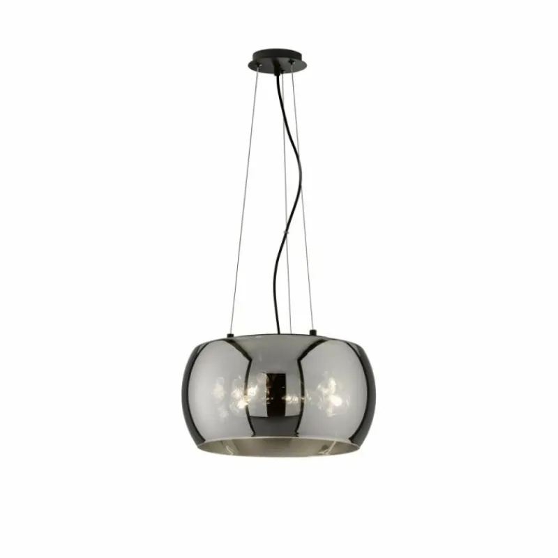 Suspension Verre Fumé-Luminaires Fischer & Honsel Suspension Fischer & Honsel Dima Noir, 3 lumières