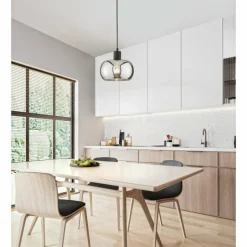 Suspension Verre Fumé-Luminaires Fischer & Honsel Suspension Fischer & Honsel Dima Noir, 1 lumière