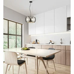 Suspension Verre Fumé-Luminaires Fischer & Honsel Suspension Fischer & Honsel Dima Noir, 3 lumières