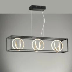 Luminaires Fischer & Honsel Suspension Fischer & Honsel Gisi LED Noir, 3 lumières, Télécommandes* Éclairage Led