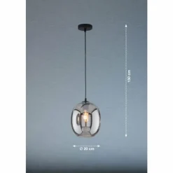 Suspension Verre Fumé-Luminaires Fischer & Honsel Suspension Fischer & Honsel Nayla Noir, 1 lumière