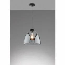 Suspension Verre Fumé-Luminaires Fischer & Honsel Suspension Fischer & Honsel Ren Noir, 1 lumière