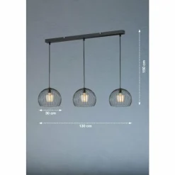 Luminaires Fischer & Honsel Suspension Fischer & Honsel Wire Noir, 3 lumières* Suspensions