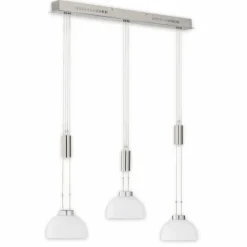 Luminaires Fischer & Honsel Suspension Fischer & Honsel Avignon LED Nickel mat, 3 lumières