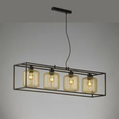 Lampes Dorées-Luminaires Fischer & Honsel Suspension Fischer & Honsel Caydo Noir, 4 lumières