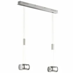Luminaires Fischer & Honsel Suspension Fischer & Honsel Colette LED Nickel mat, 2 lumières* Suspensions