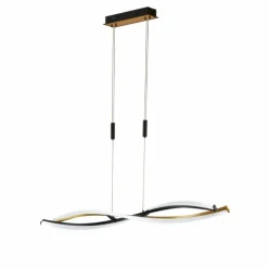 Luminaires Fischer & Honsel Suspension Fischer & Honsel Torcido LED Noir, 1 lumière, Télécommandes