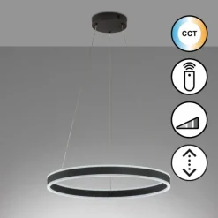 Luminaires Fischer & Honsel Suspension Fischer & Honsel Sirko LED Noir, 1 lumière, Télécommandes* Suspensions