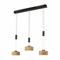 Luminaires Fischer & Honsel Suspension Fischer & Honsel SHINEWOOD LED Noir, 3 lumières* Suspensions