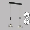 Suspension Verre Fumé-Luminaires Fischer & Honsel Suspension Fischer & Honsel Lavin LED Noir, 2 lumières