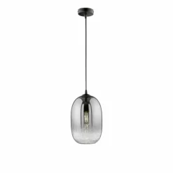 Suspension Verre Fumé-Luminaires Fischer & Honsel Suspension Fischer-Honsel Trace Noir, 1 lumière