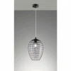Suspension Verre Fumé-Luminaires Fischer & Honsel Suspension Fischer-Honsel Gordes Noir, 1 lumière