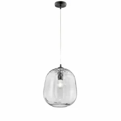 Suspension Verre Fumé-Luminaires Fischer & Honsel Suspension Fischer-Honsel Bretagne Noir, 1 lumière