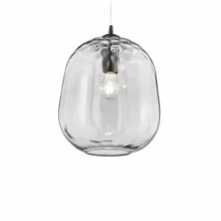 Suspension Verre Fumé-Luminaires Fischer & Honsel Suspension Fischer-Honsel Bretagne Noir, 1 lumière