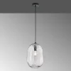 Suspension Verre Fumé-Luminaires Fischer & Honsel Suspension Fischer-Honsel Bretagne Noir, 1 lumière