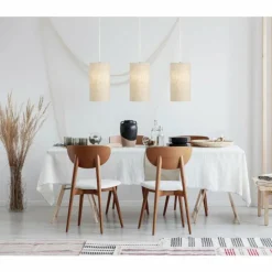 Lampes En Tissu-Luminaires Fischer & Honsel Suspension Fischer-Honsel Thor Nickel mat, 3 lumières