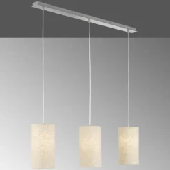 Lampes En Tissu-Luminaires Fischer & Honsel Suspension Fischer-Honsel Thor Nickel mat, 3 lumières