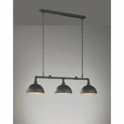 Lampes Dorées-Luminaires Fischer & Honsel Suspension Fischer-Honsel Leitung Noir, 3 lumières