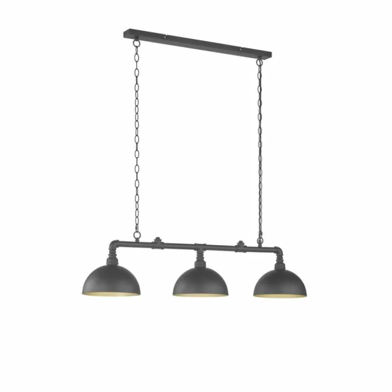 Lampes Dorées-Luminaires Fischer & Honsel Suspension Fischer-Honsel Leitung Noir, 3 lumières
