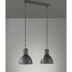 Lampes Industrielles-Luminaires Fischer & Honsel Suspension Fischer-Honsel London Noir, 2 lumières