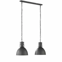 Lampes Industrielles-Luminaires Fischer & Honsel Suspension Fischer-Honsel London Noir, 2 lumières